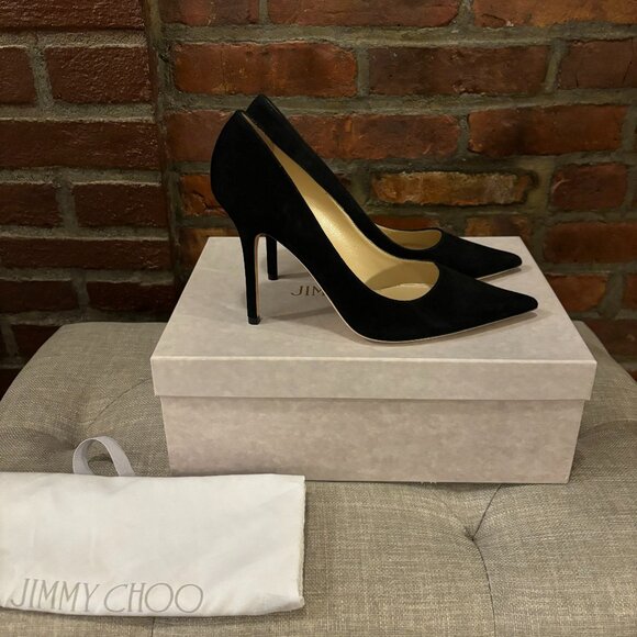 Jimmy Choo Shoes - Suede Abel Jimmy Choo Black Heels Size 38